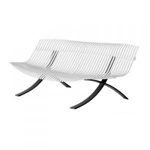 banc de jardin - pitement gris - Charivari Juliette Liberman