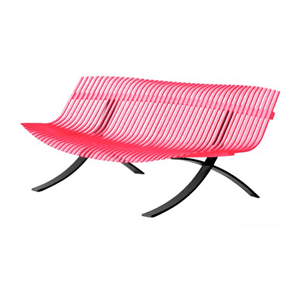 banc de jardin - pitement gris - Charivari Juliette Liberman