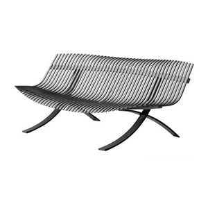 banc de jardin - piètement noir - Charivari Juliette Liberman